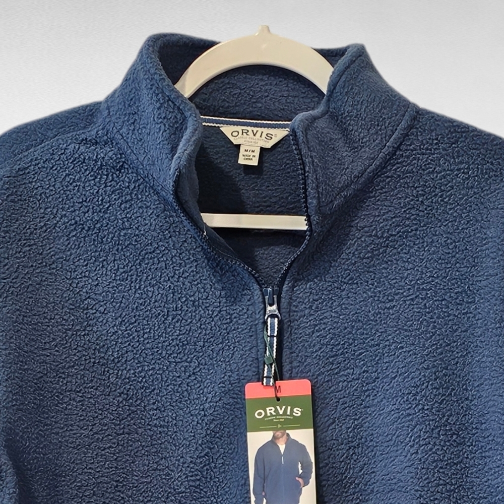 Orvis Men Fleece Full Zip Jacket Blue Size Medium - Picture 10 of 13